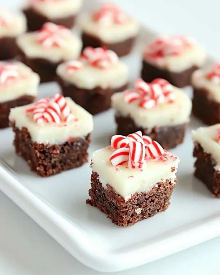 Peppermint Crunch Brownie Bites