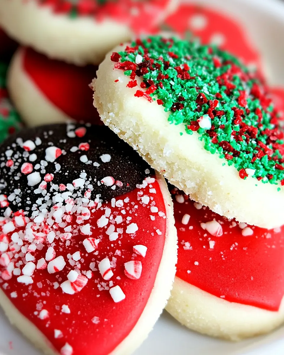 Peppermint Shortbread Cookies