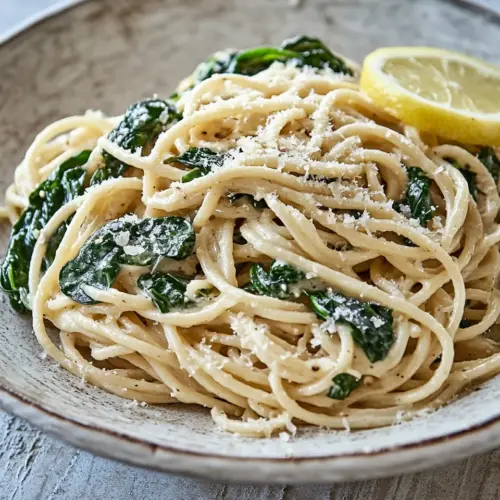 Perfect Lemony Spinach Carbonara