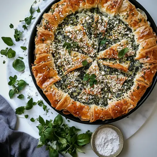 Perfect spinach three cheese phyllo pie