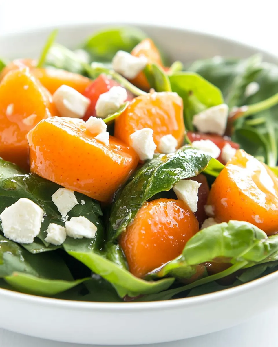 Persimmon Salad with Blood Orange Vinaigrette