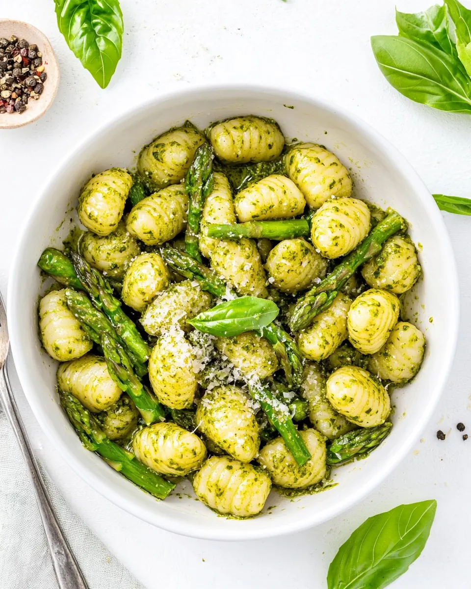 Pesto Gnocchi with Asparagus