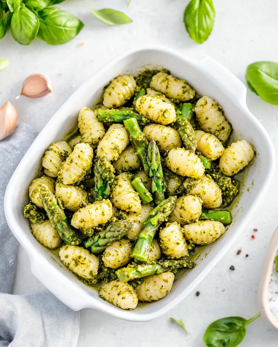 Pesto Gnocchi with Asparagus