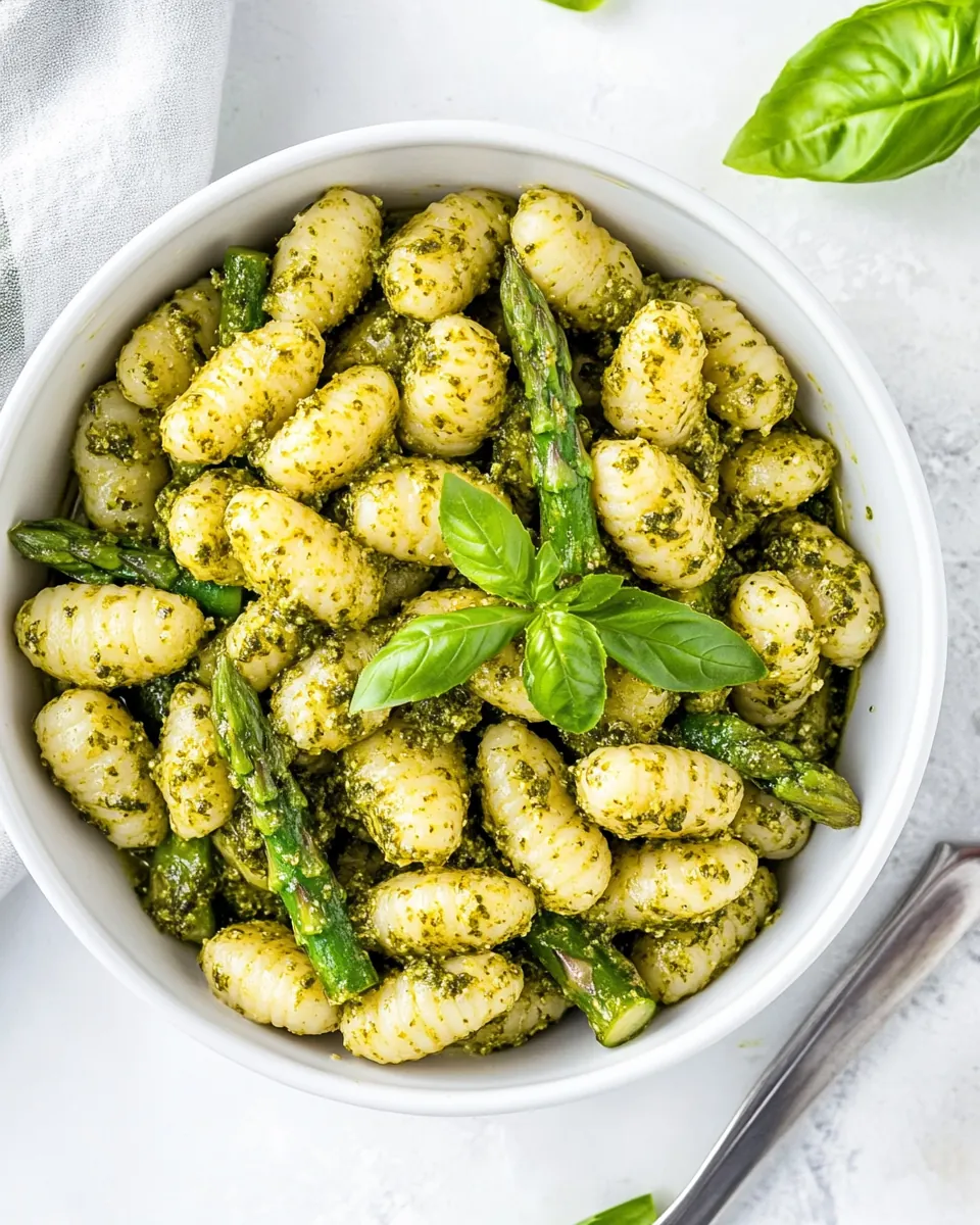 Pesto Gnocchi with Asparagus