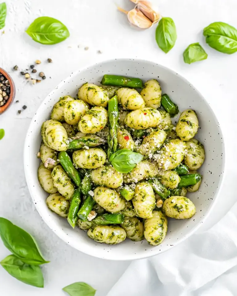 Pesto Gnocchi with Asparagus