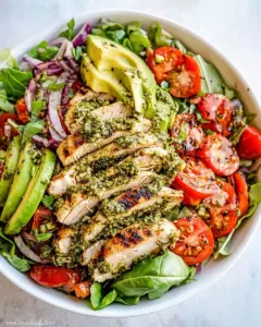 Pesto Grilled Chicken Avocado Salad