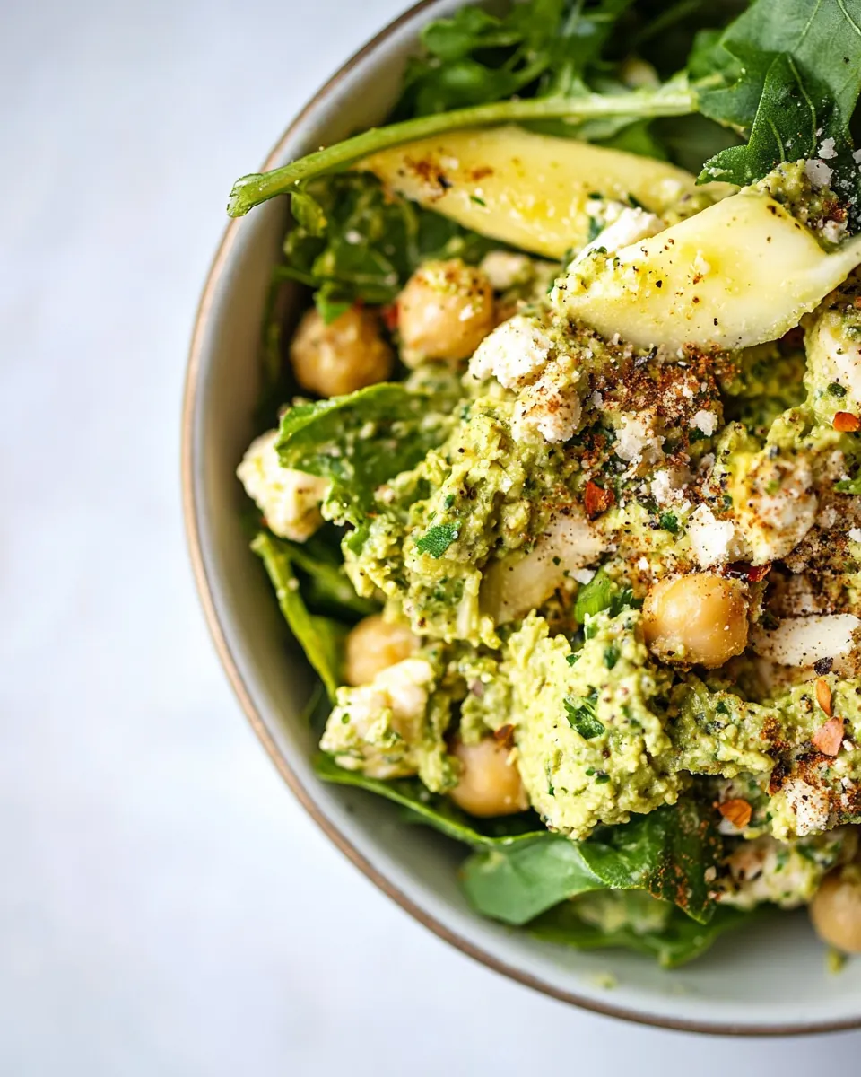 Pesto Smashed Chickpea Salad
