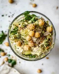 Pesto Smashed Chickpea Salad