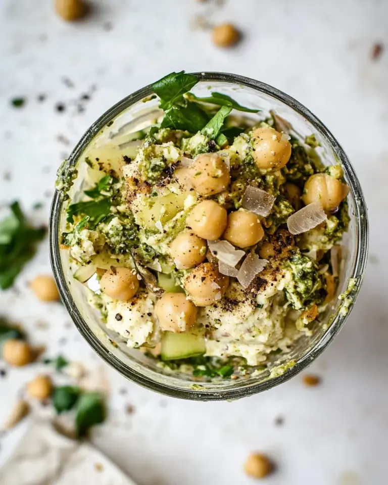 Pesto Smashed Chickpea Salad