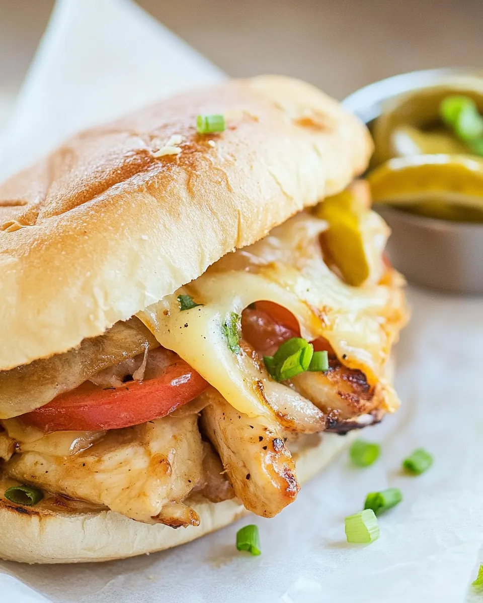 Philly Cheese Chicken Sandwich
