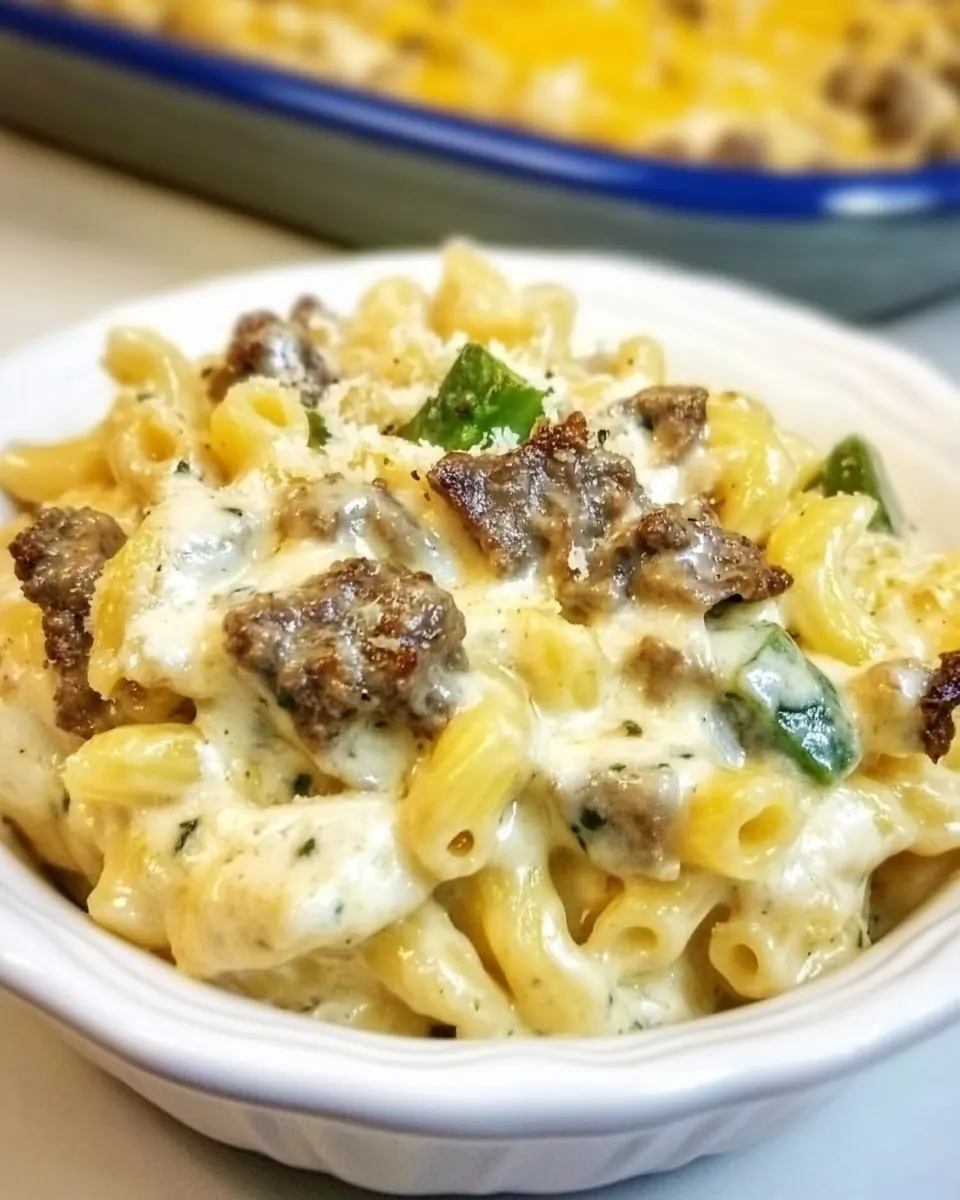Philly Cheesesteak Mac and Cheese
