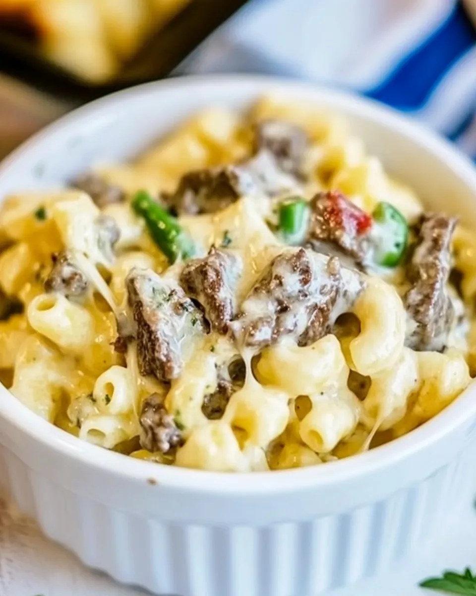 Philly Cheesesteak Mac and Cheese