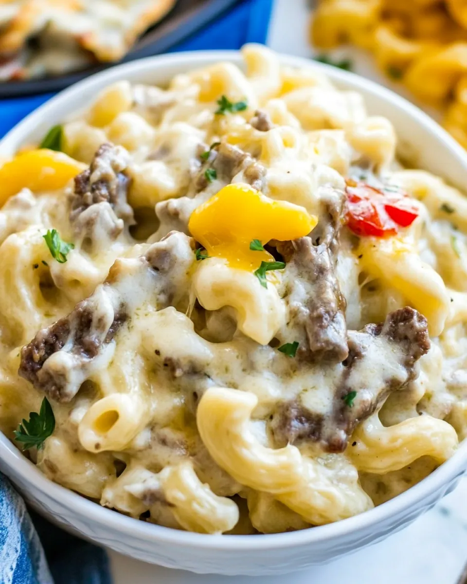 Philly Cheesesteak Mac and Cheese