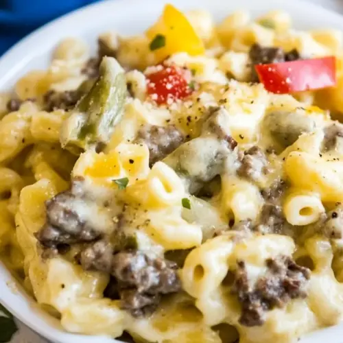 Philly Cheesesteak Mac and Cheese