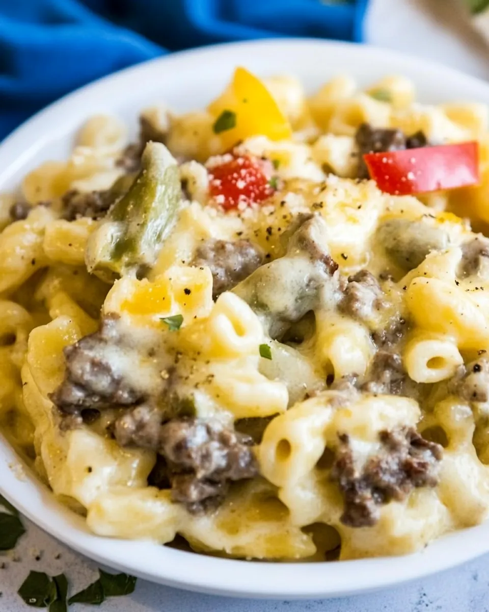 Philly Cheesesteak Mac and Cheese