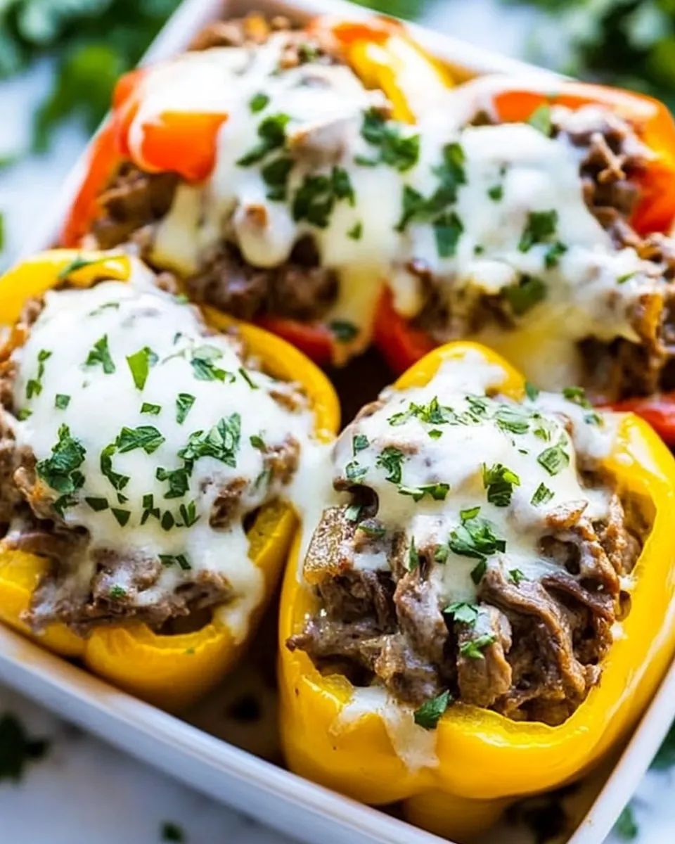 Philly Cheesesteak Stuffed Peppers
