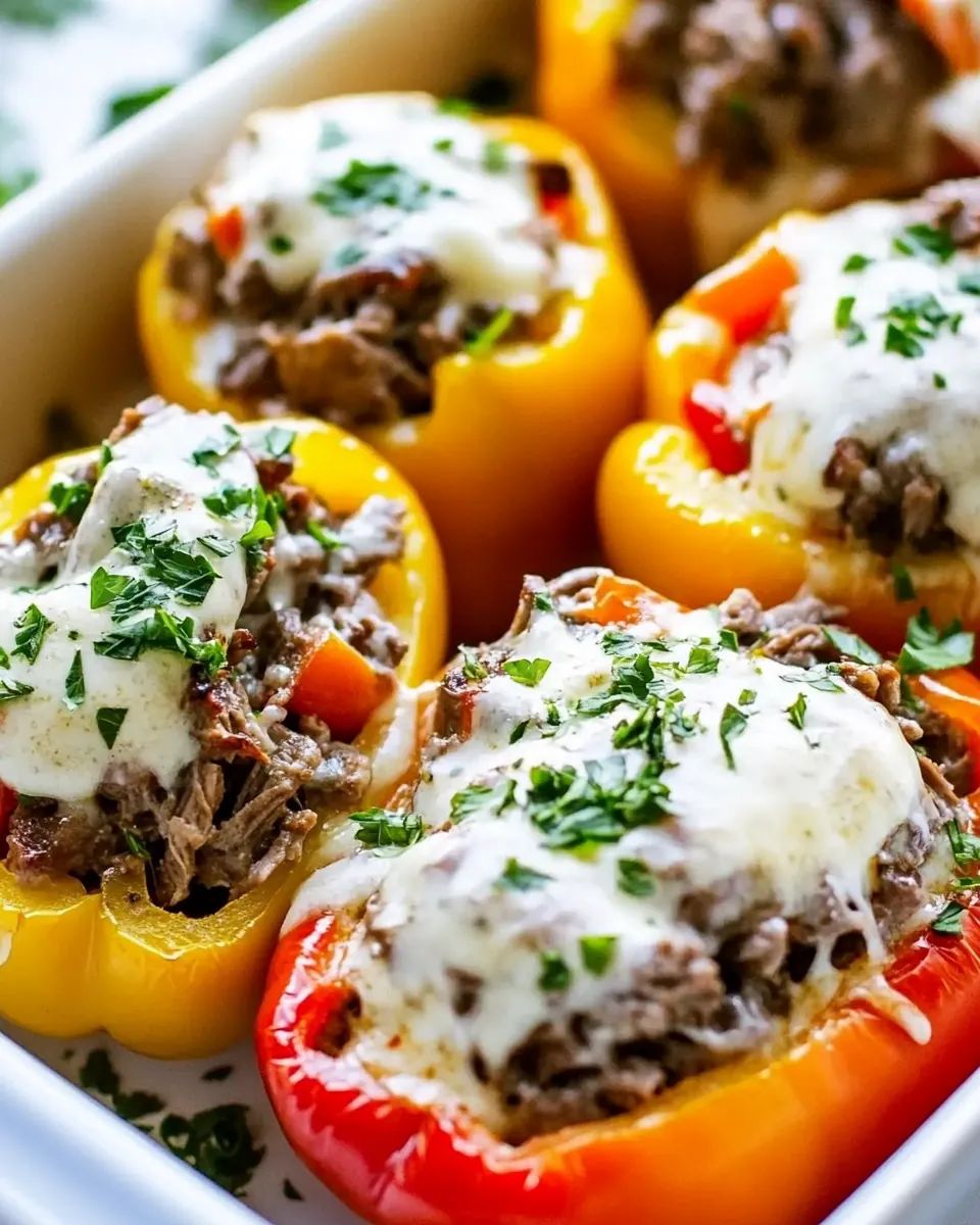 Philly Cheesesteak Stuffed Peppers