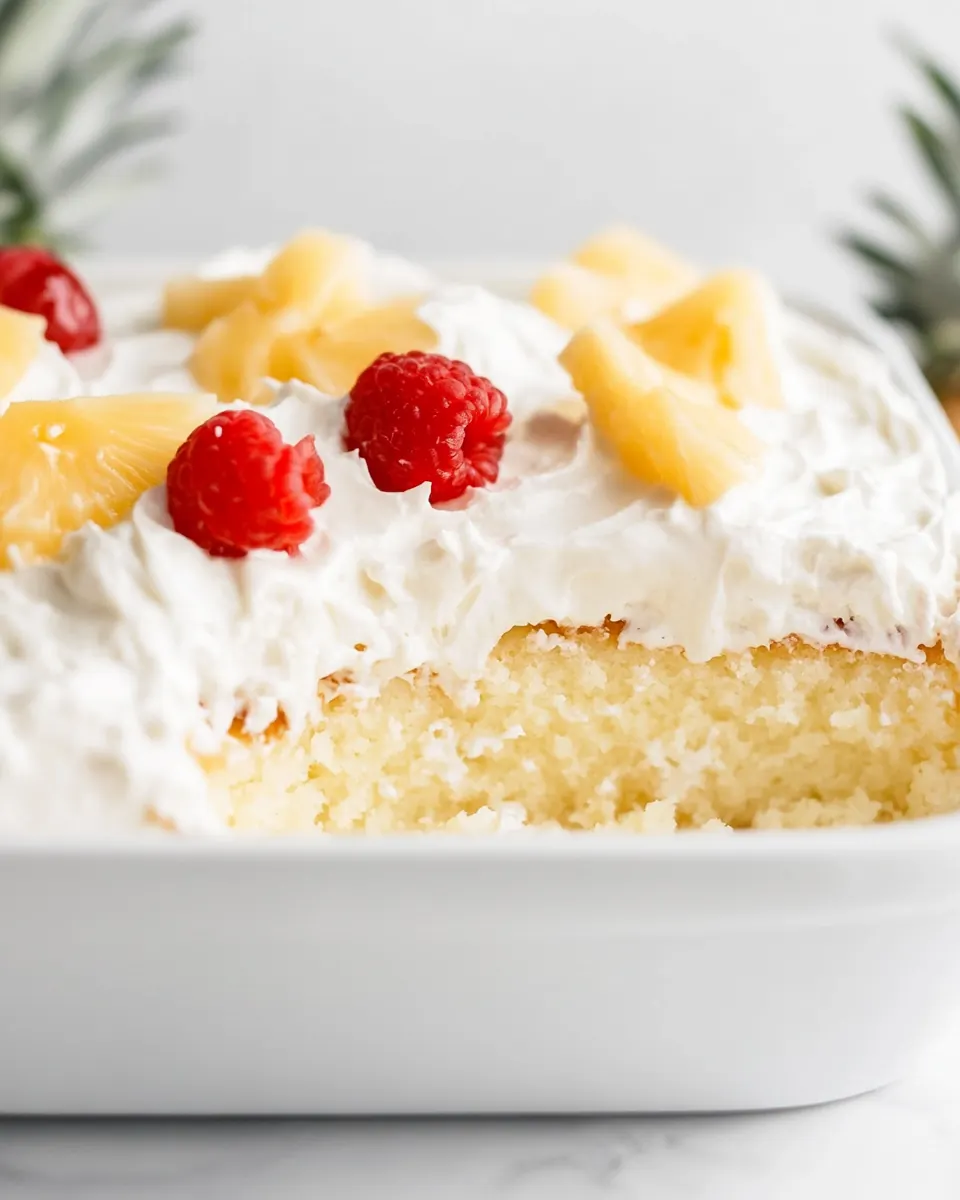 Pina Colada Poke Cake