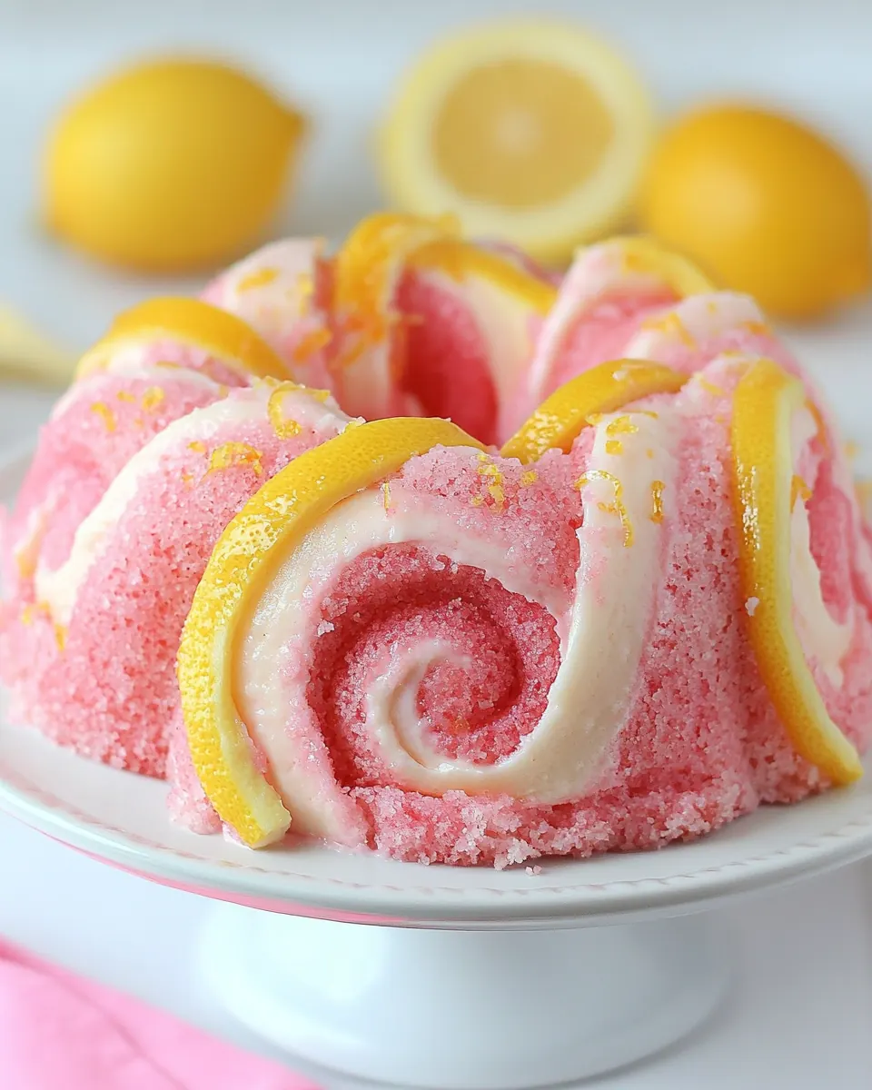 Pink Lemonade Swirl Bundt Cake