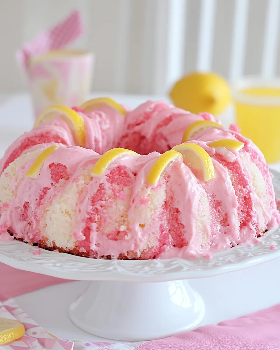 Pink Lemonade Swirl Bundt Cake