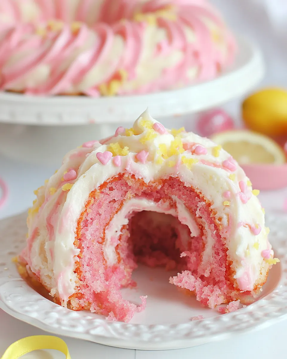 Pink Lemonade Swirl Bundt Cake