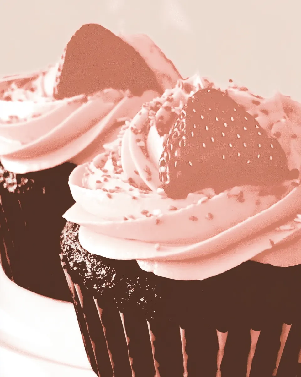 Pink Strawberry Cupcakes