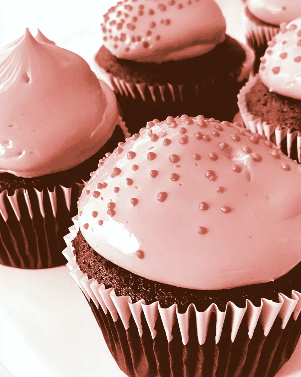 Pink Strawberry Cupcakes