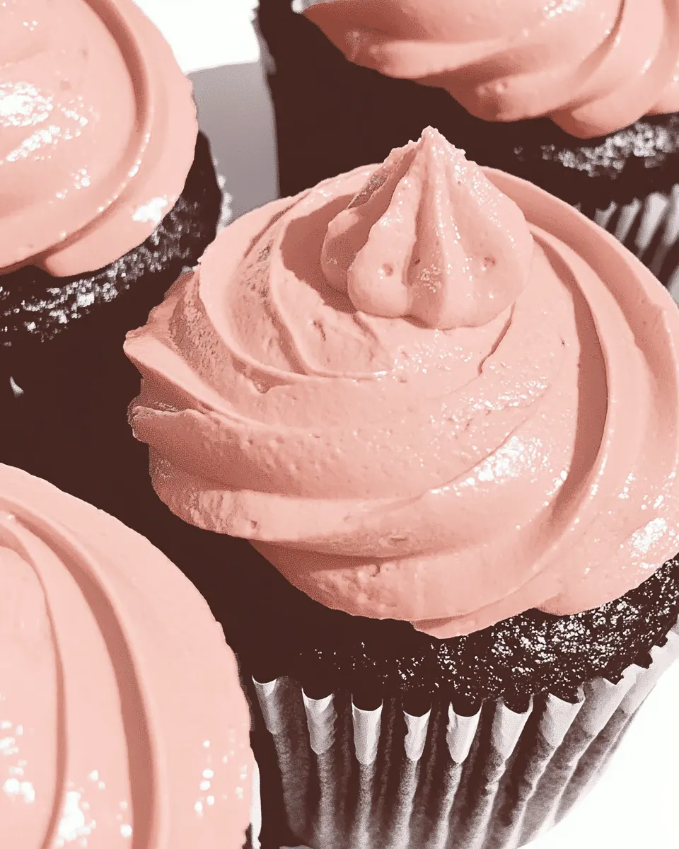 Pink Strawberry Cupcakes