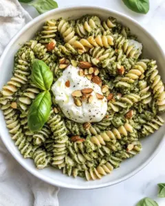 Pistachio Pesto Pasta Salad with Burrata