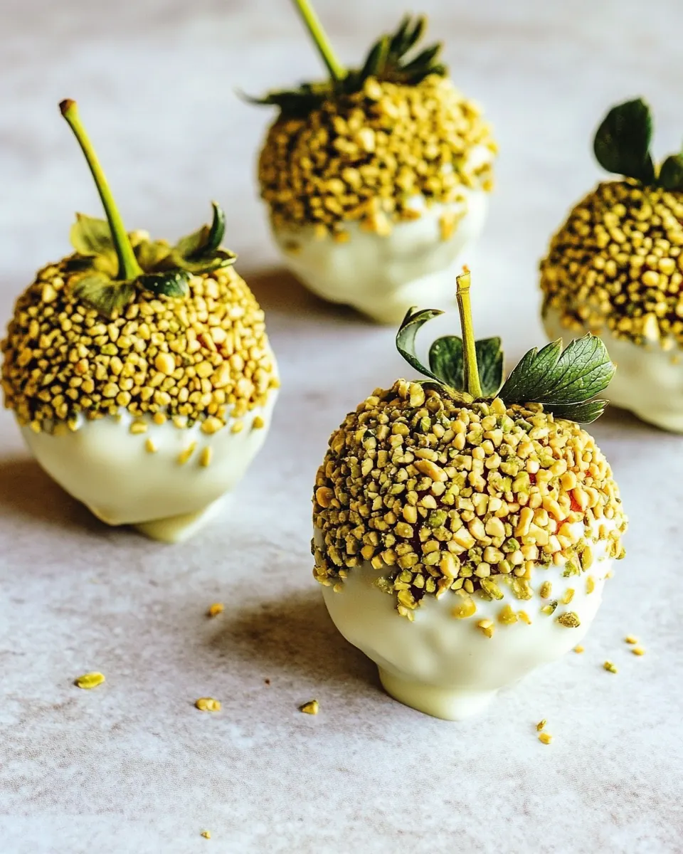 Pistachio White Chocolate Covered Strawberries
