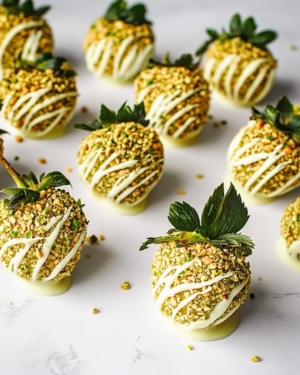 Pistachio White Chocolate Covered Strawberries