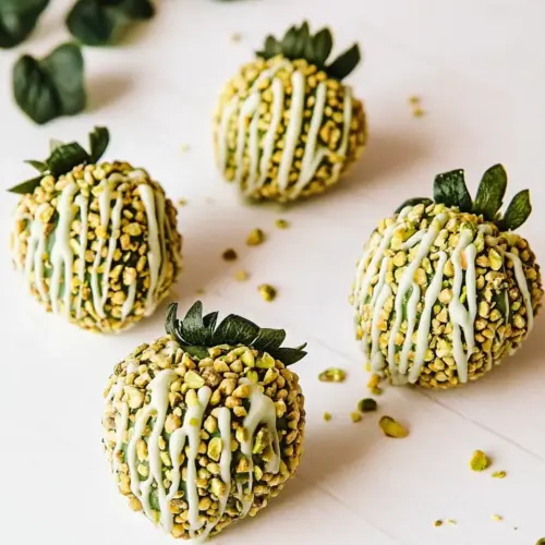 Pistachio White Chocolate Covered Strawberries