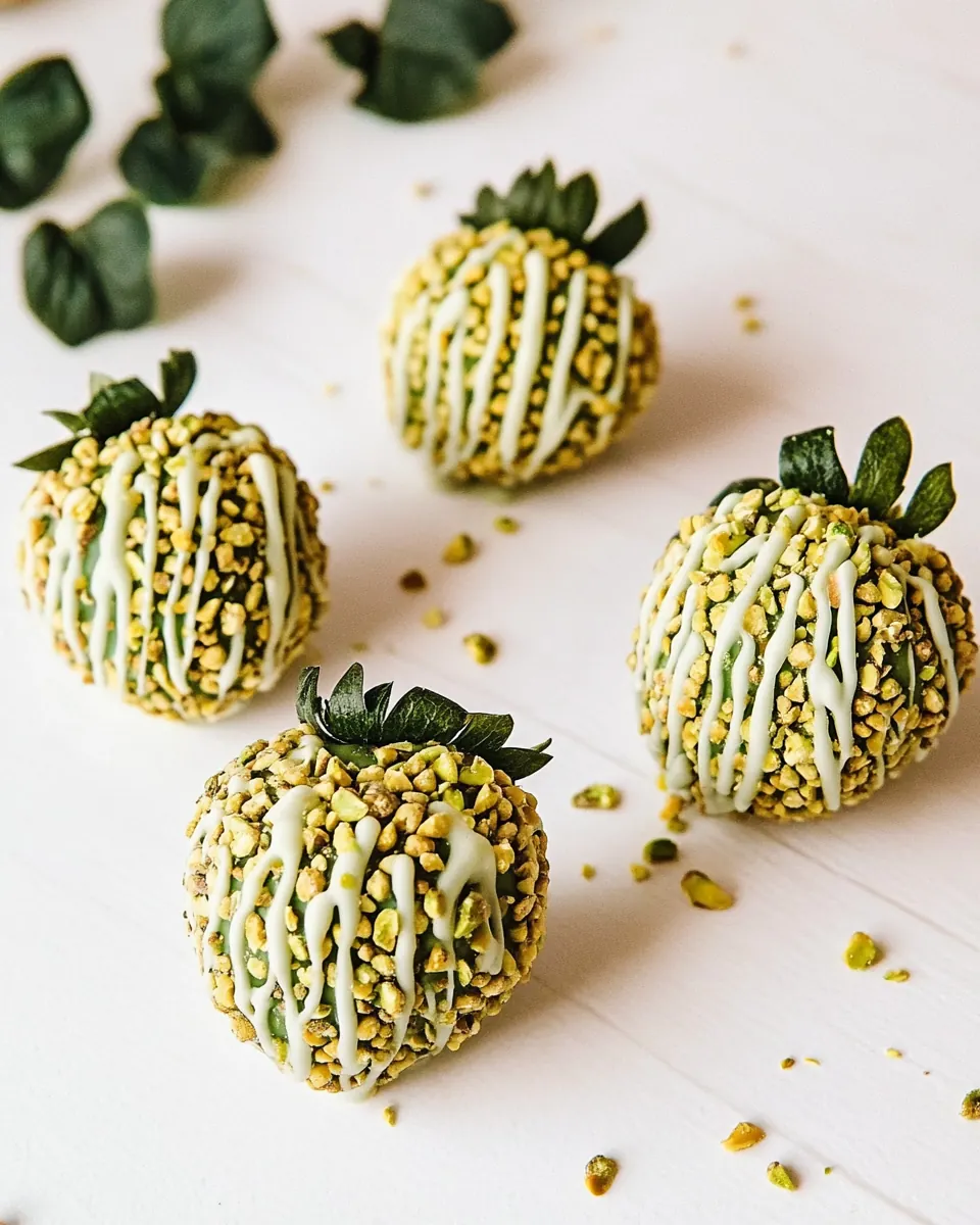 Pistachio White Chocolate Covered Strawberries