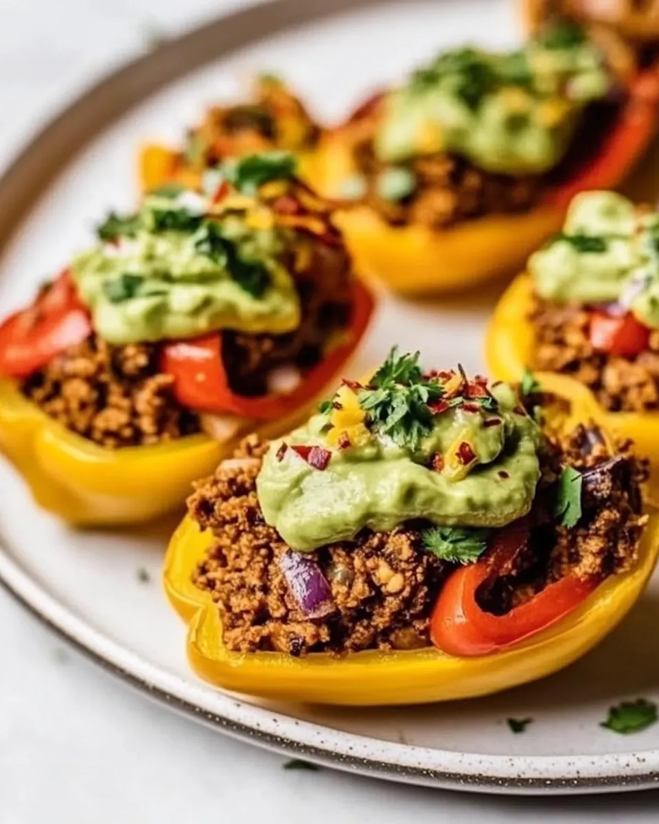 Plant Based Bell Pepper Nacho Boats