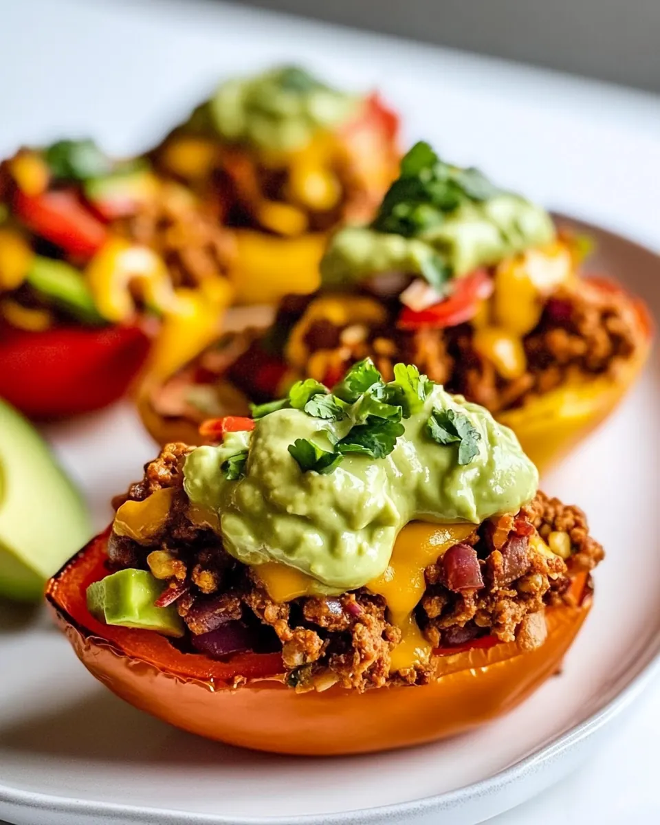 Plant Based Bell Pepper Nacho Boats