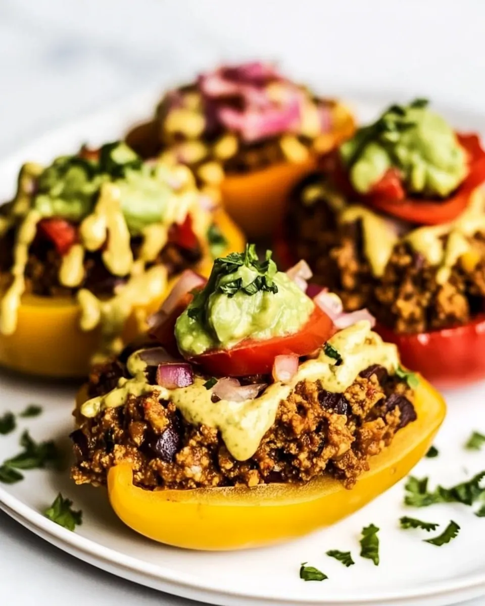 Plant Based Bell Pepper Nacho Boats