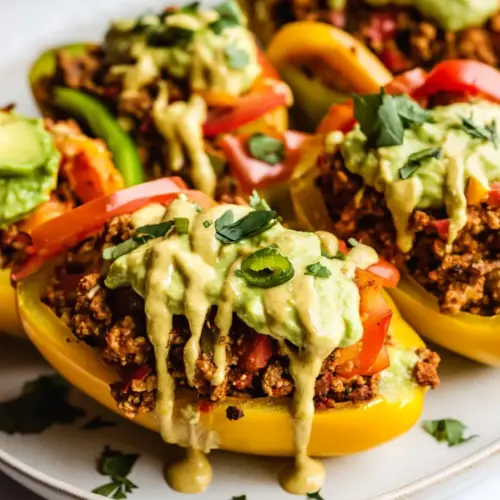 Plant Based Bell Pepper Nacho Boats