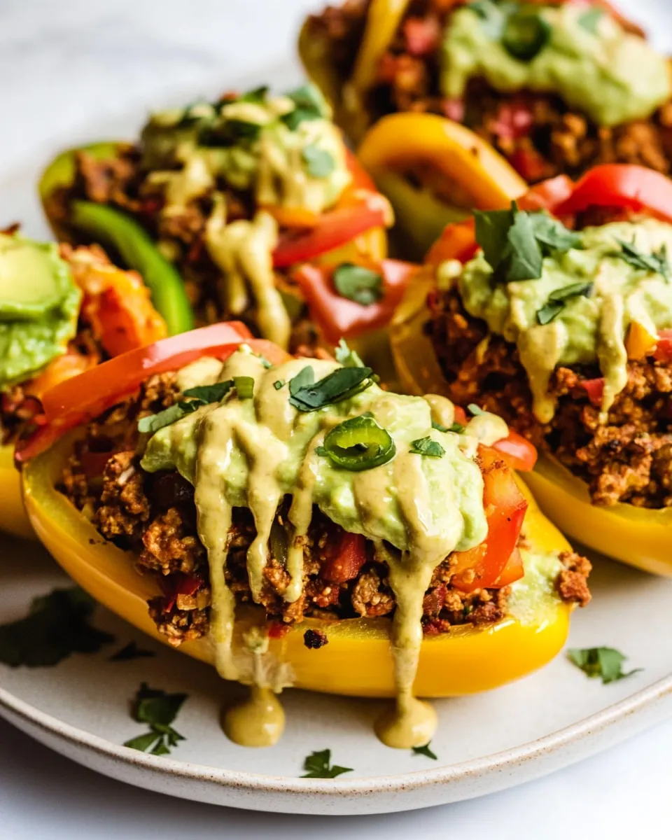 Plant Based Bell Pepper Nacho Boats