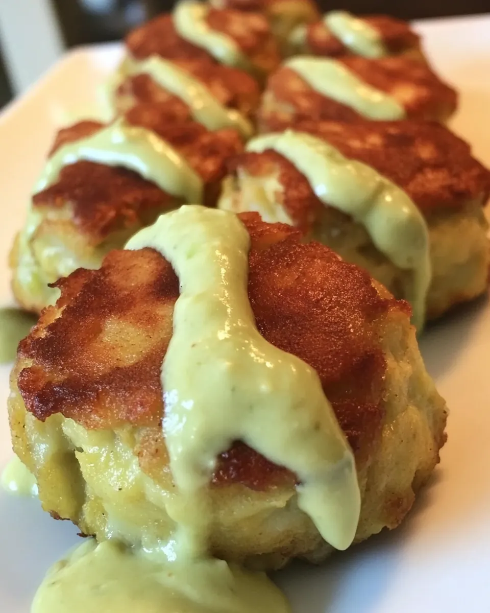 Plantain Wrapped Crab Cakes with Avocado Aioli