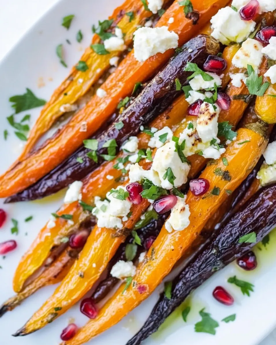 Pomegranate Roasted Carrots with Feta and Brown Butter