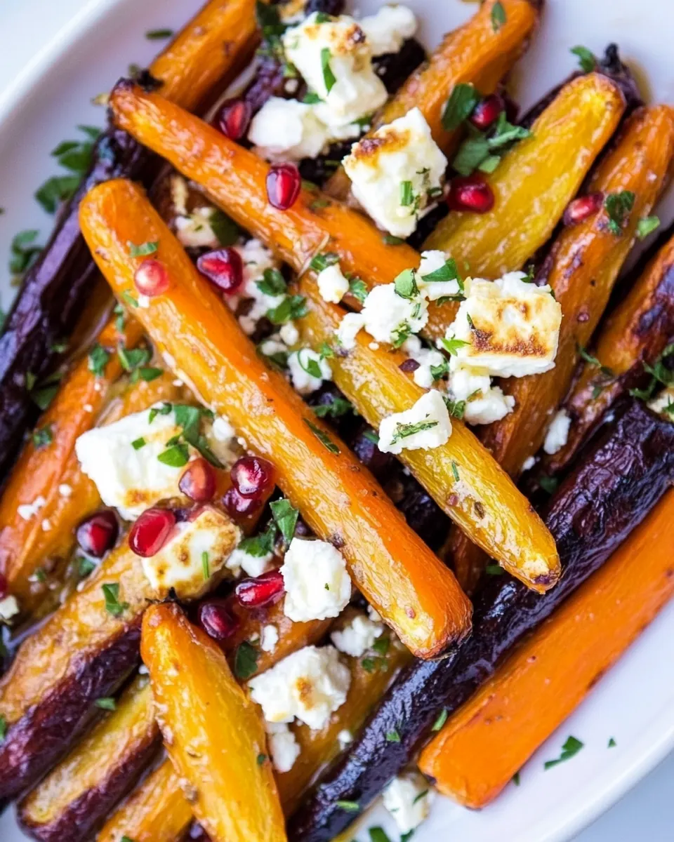 Pomegranate Roasted Carrots with Feta and Brown Butter