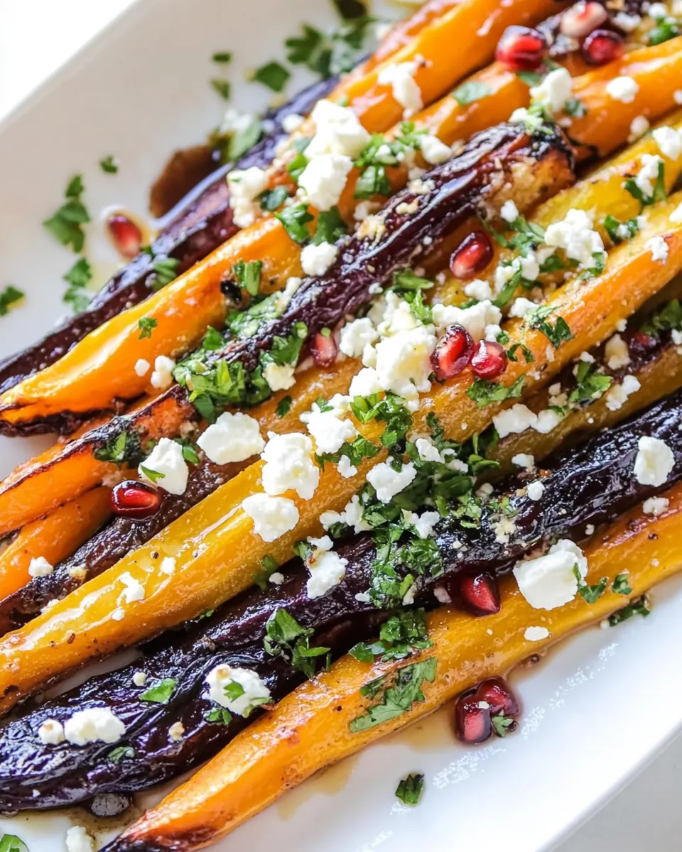 Pomegranate Roasted Carrots with Feta and Brown Butter