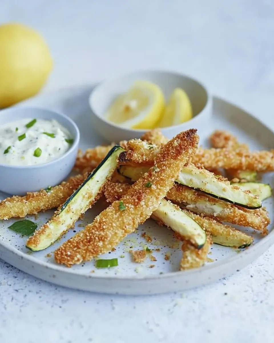 Potato Chip Zucchini Sticks with Lemon Mayo Sauce