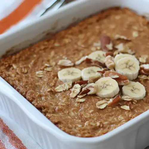 Pumpkin Baked Oatmeal with Bananas