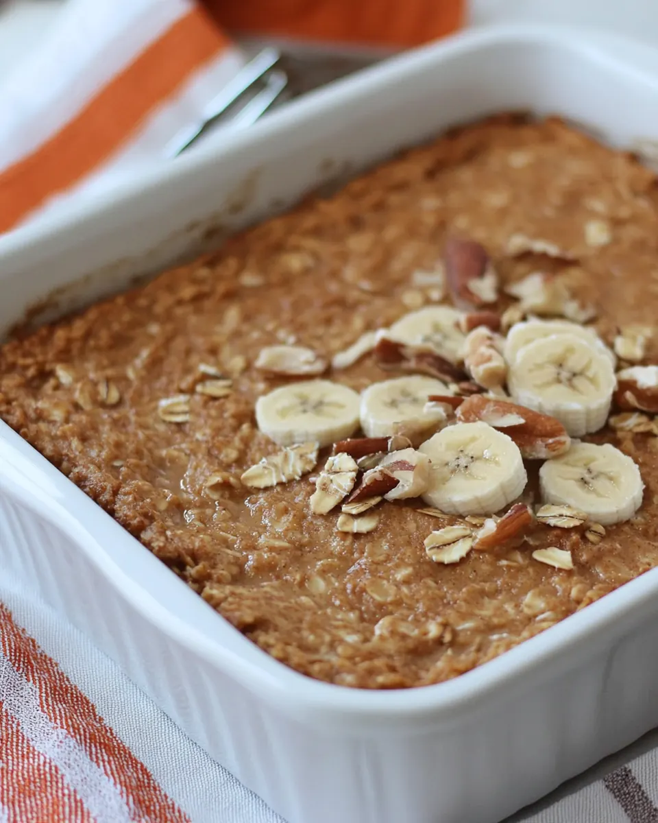 Pumpkin Baked Oatmeal with Bananas