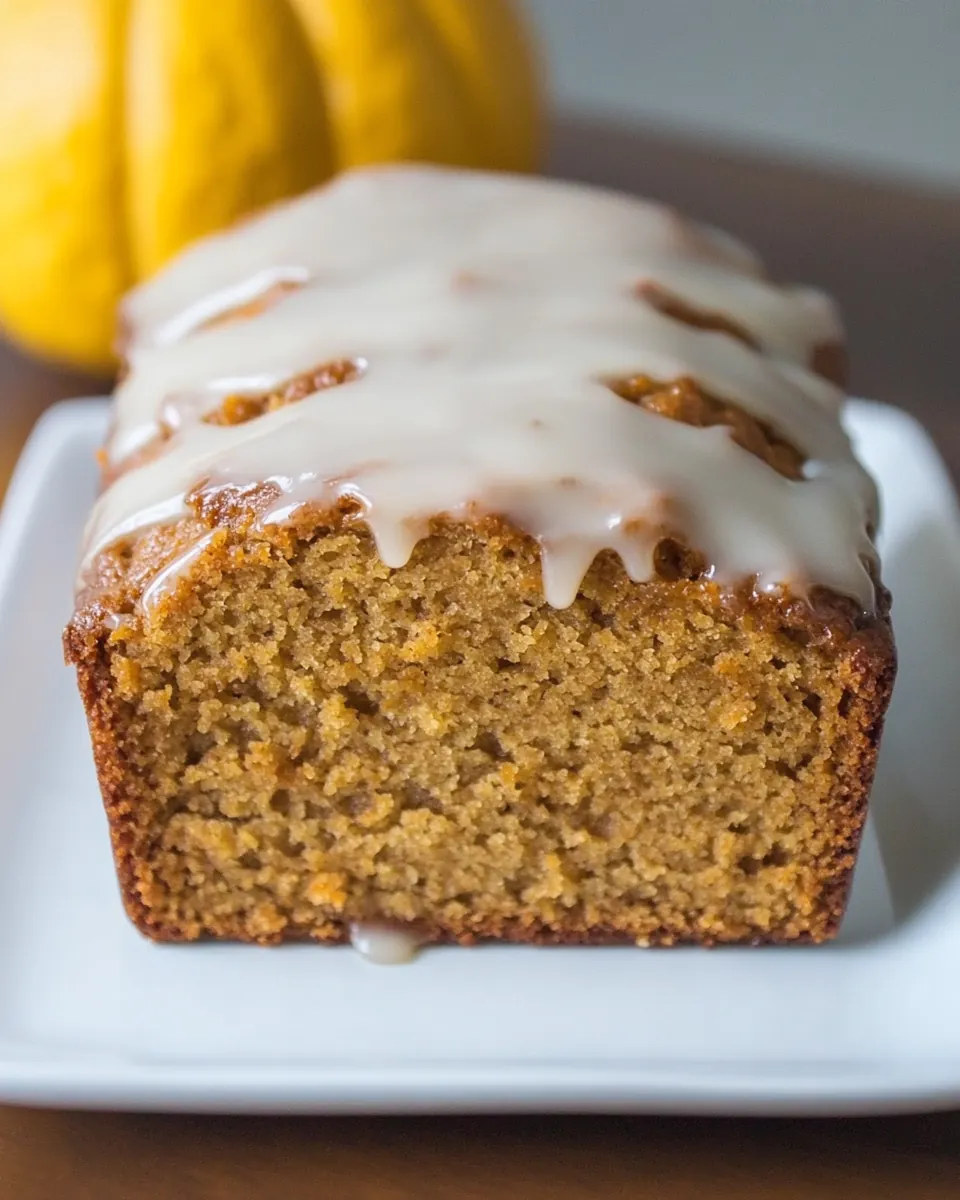 Pumpkin Bread with Brown Butter Maple Glaze