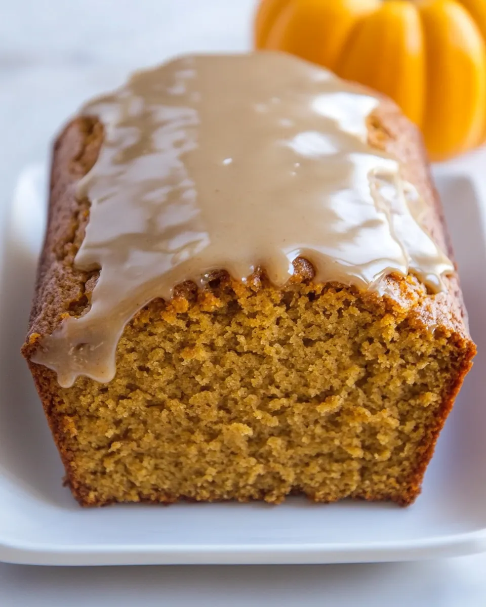 Pumpkin Bread with Brown Butter Maple Glaze