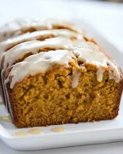 Pumpkin Bread with Brown Butter Maple Glaze