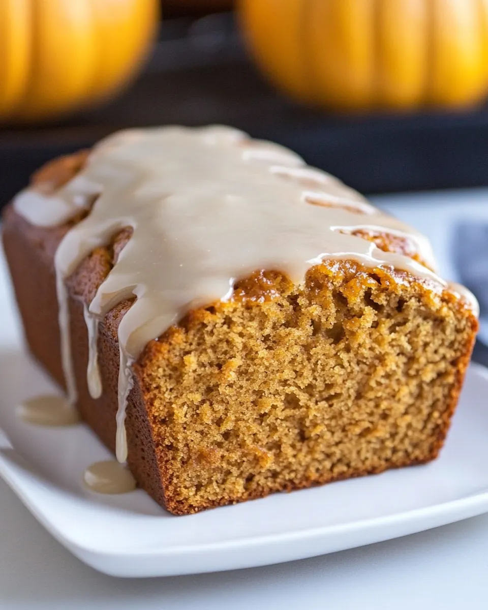 Pumpkin Bread with Brown Butter Maple Glaze