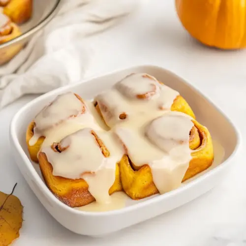 Pumpkin Cinnamon Rolls with Maple Icing